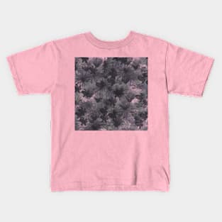 floral feel abstract pattern in purple and gray Kids T-Shirt